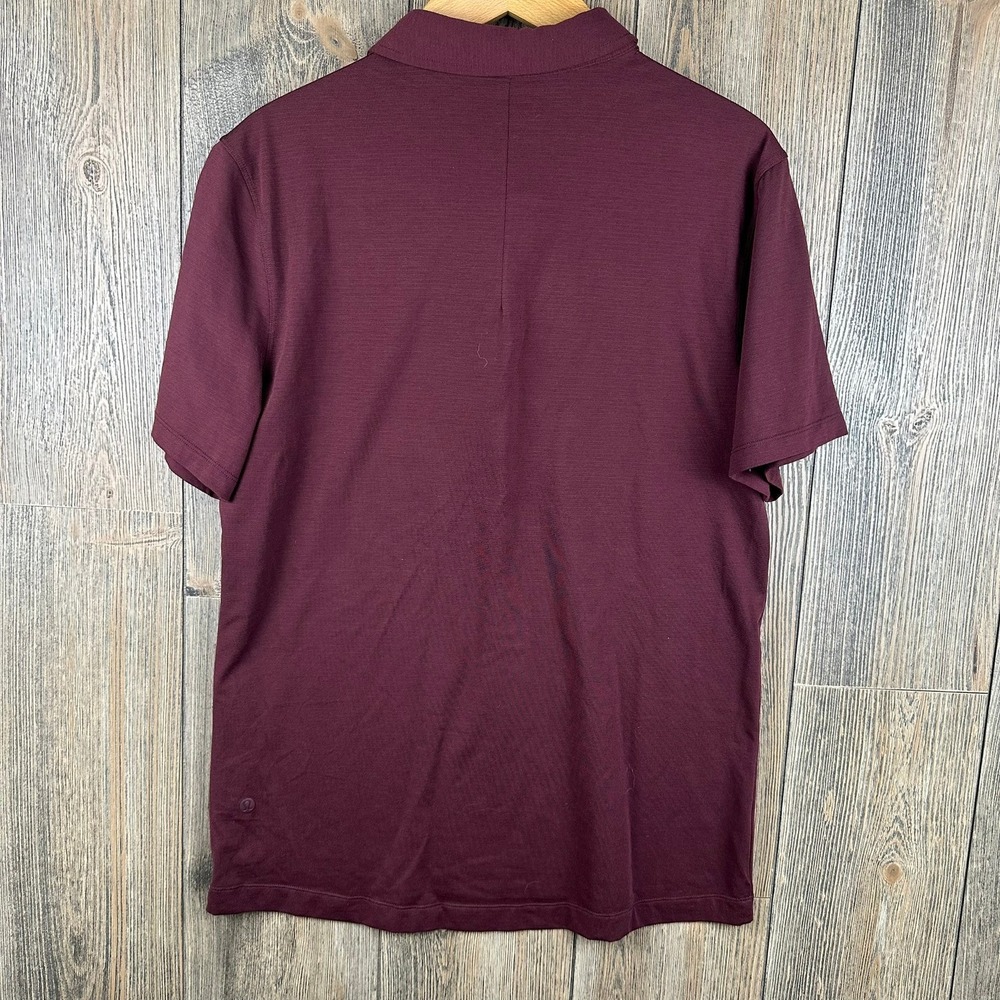 Lululemon Evolution Polo Shirt Short Sleeve Athletic Burgundy Men Size Small - Picture 5 of 6